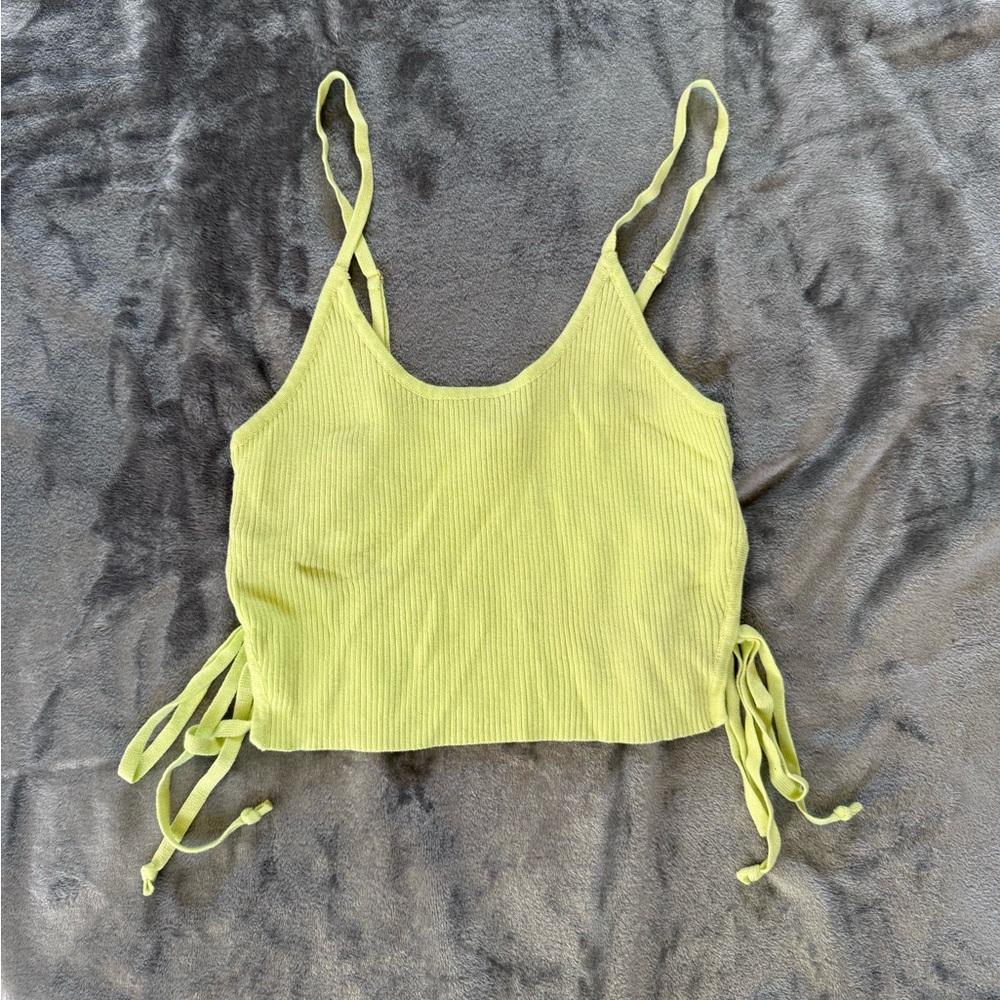Lime Green Ribbed Tank Top